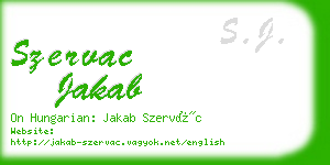 szervac jakab business card